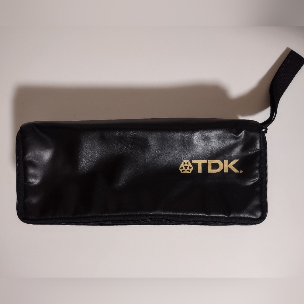 Vintage TDK Case Logic 15 Zippered Cassette Tape Storage Holders Faux Leather